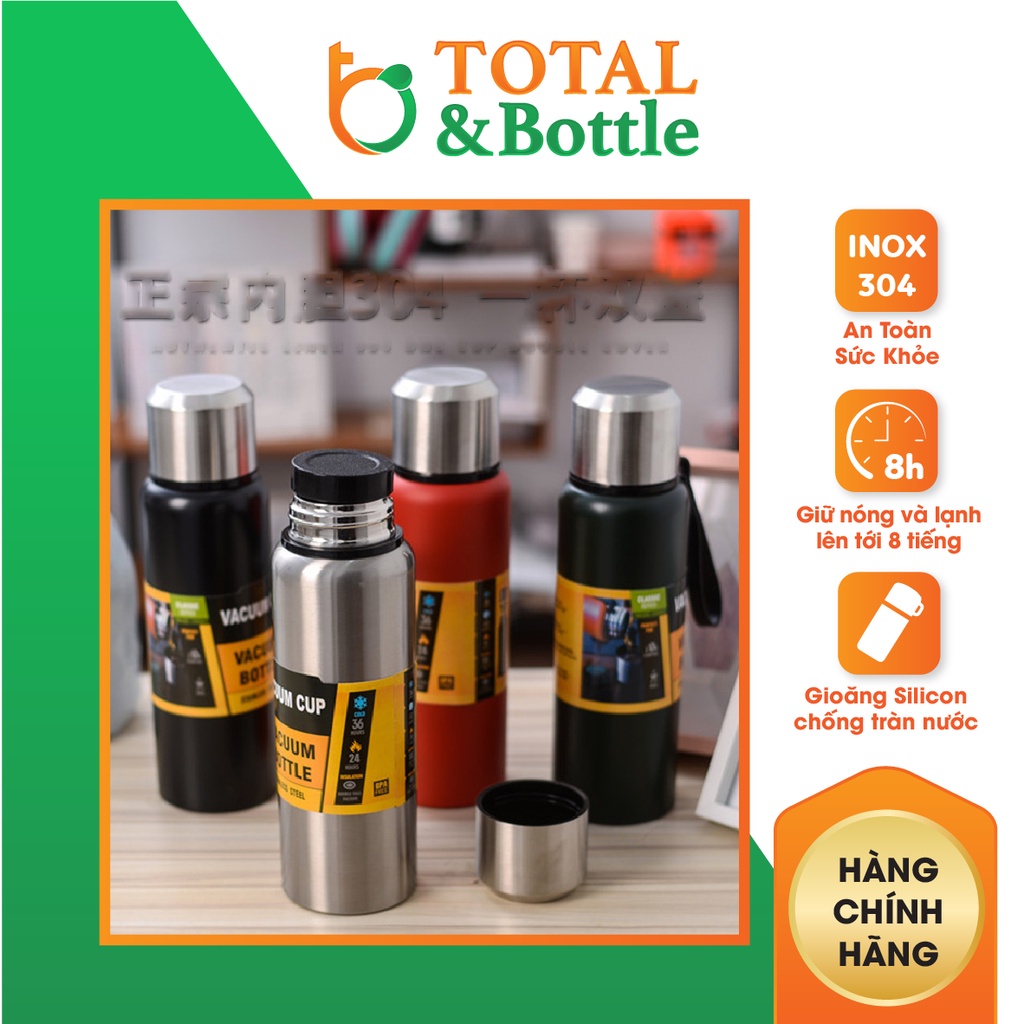 Bình nước giữ nhiệt, bình inox giữ nhiệt thể thao, sang trọng 1000mL - Total Bottle