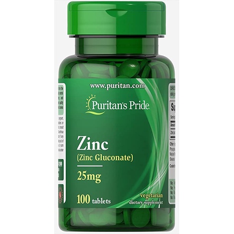 Viên Uống Kẽm Giảm Mụn,  Tăng Sức Đề Kháng Puritan's Pride Zinc Gluconate 50mg 100 Viên