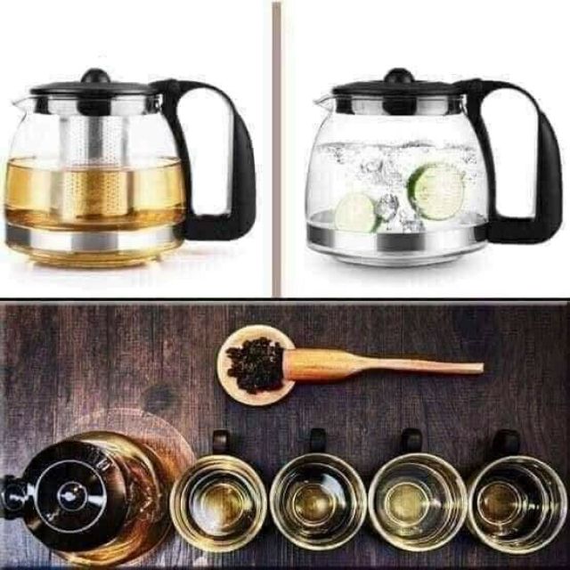 Bộ Ấm Trà Thủy Tinh 5 Món 1000ml | BigBuy360 - bigbuy360.vn