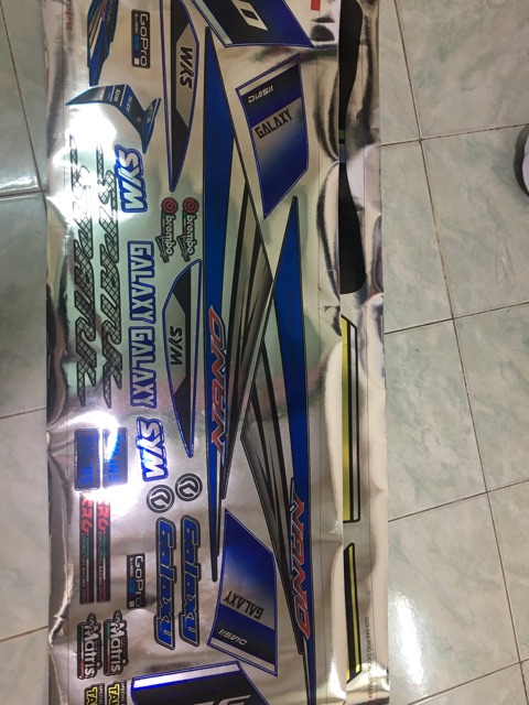 Tem rời Galaxy crom Xanh bạc  -1