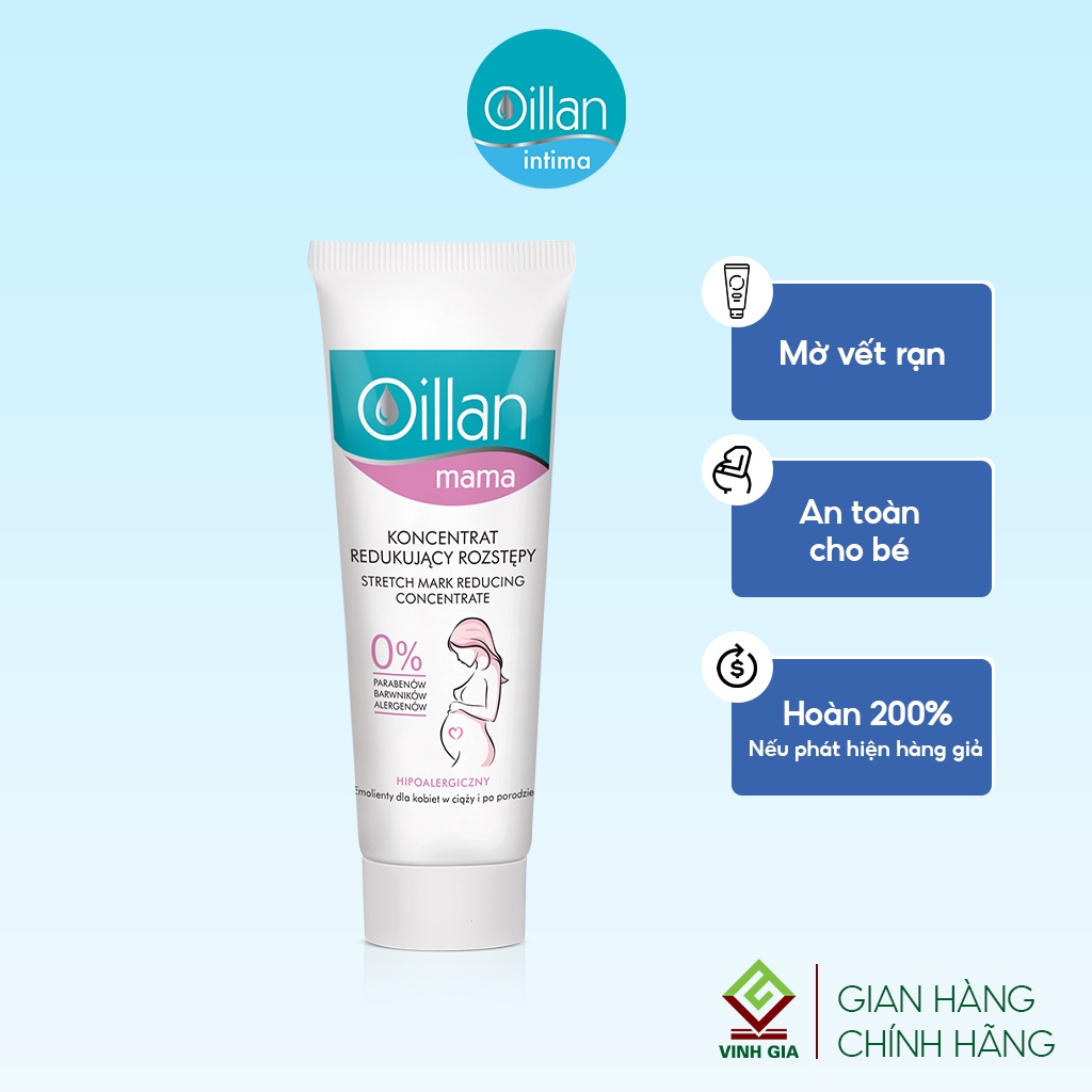 Tinh Chất Giảm Rạn Da OILLAN Mama Stretch Marks Reducing Concentrate An Toàn Cho Cả Phụ Nữ Mang Thai 40ml Date T10/2022