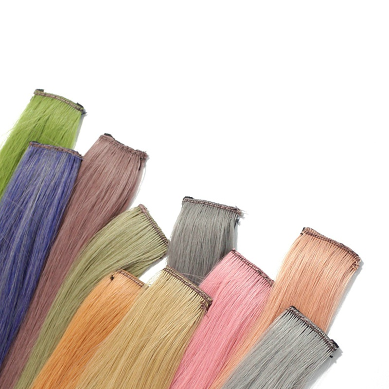 Bộ Tóc Giả Ngắn Thẳng Màu Sắc Vô Hình Có Móc Treo Cho Nữ