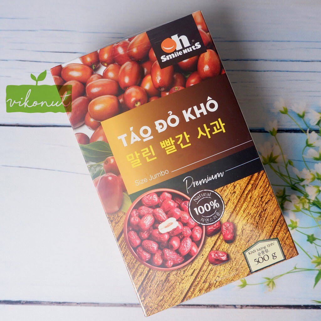 Táo đỏ khô Tân Cương hộp giấy [500gr]