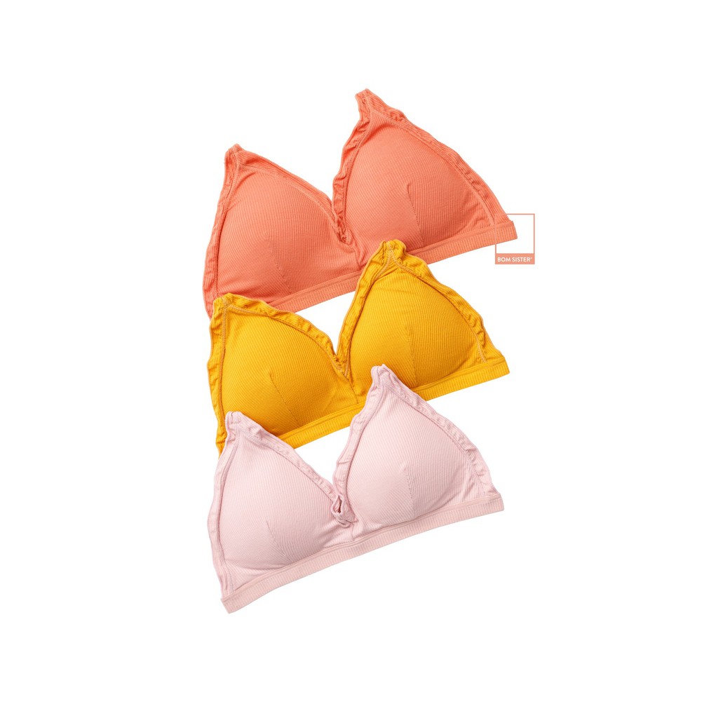 [Mã FARSBRBOM1 giảm 10% đơn 99K] Áo lót không gọng mút mỏng thun gân màu trơn nâng ngực tự nhiên BOM SISTER BR7015 | BigBuy360 - bigbuy360.vn