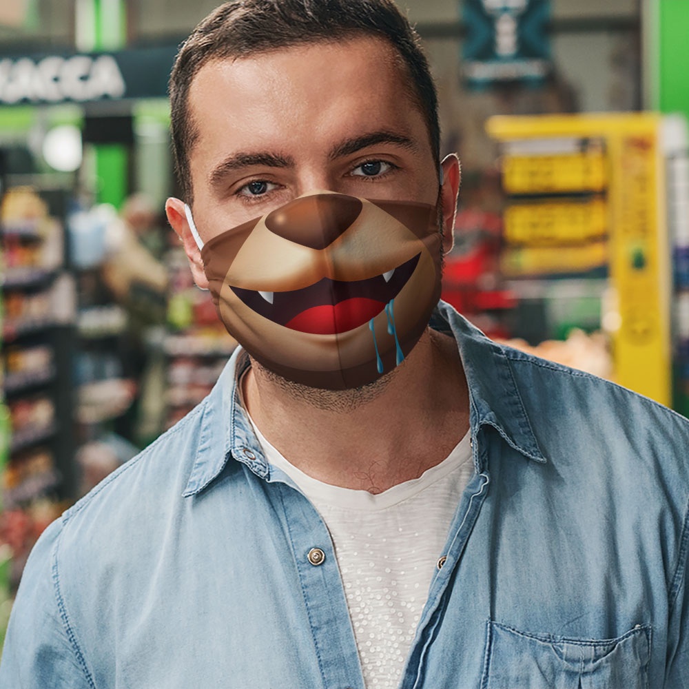 Khẩu trang cute hoạt hình đáng yêu thú cưng dễ thương trẻ em Mặt Cảm Xúc EMOJIS CARTWELL dễ thở có thể giặt và tái sử dụ