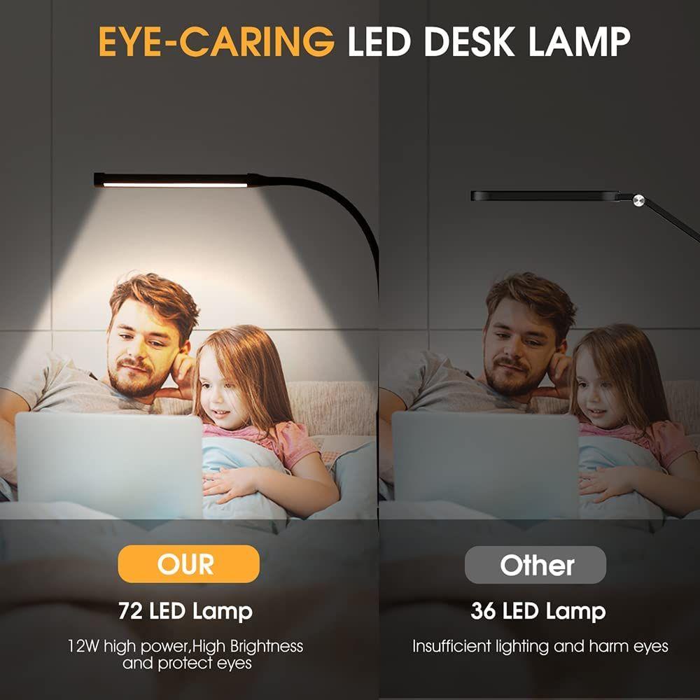 Đèn LED Để Bàn Ket1 10 Bóng Màu Đen Linh Hoạt Có Thể Điều Chỉnh Độ Sáng