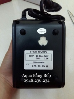 Sủi oxy bể cá 2 vòi Gex e-air 4000WB siêu êm