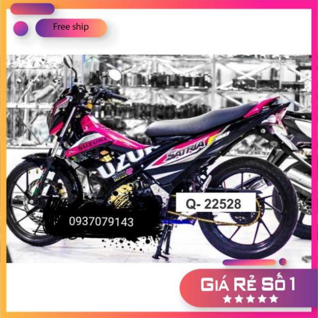 Tem xe raider xăng cơ chữ satria hồng đen