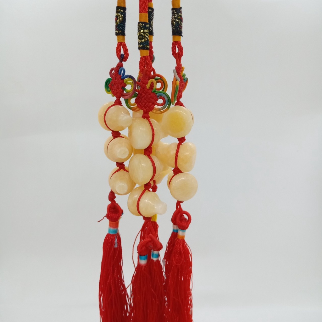 Dây 3 Quả Hồ Lô Bằng Đá Phong Thuỷ Thích Hợp Treo Xe,Trang Trí Nhà Cửa Đường Kính 1.6cm