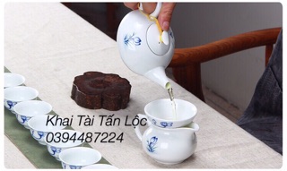 Bộ ấm trà hoa sen xanh