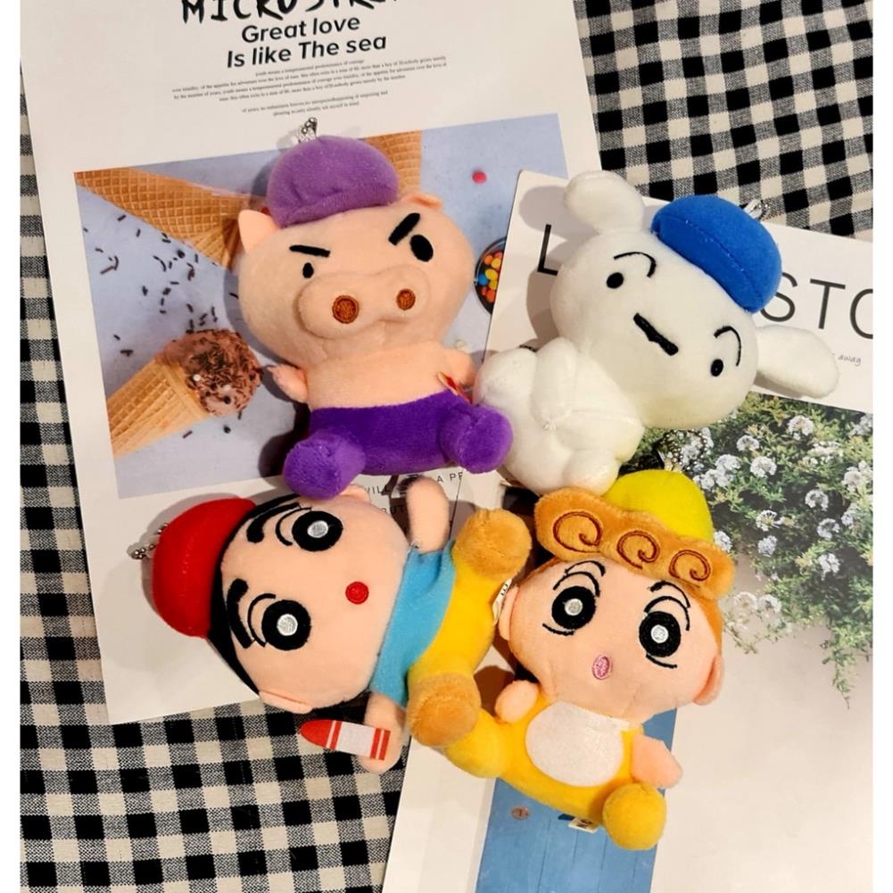 Móc khoá gấu bông Shin cậu bé bút chì chó Bạch tuyết Heo hiệp sỹ em bé Hima 8cm BooBooBear