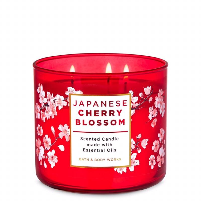 [Auth] Nến thơm size to 3 bấc Bath and Body Works - Japanese Cherry Blossom 411gr