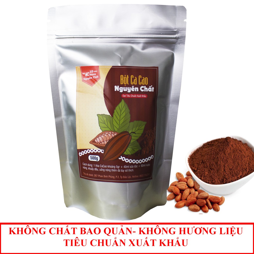 [Mã LT50 giảm 50k đơn 250k] Bột ca cao nguyên chất 500gr