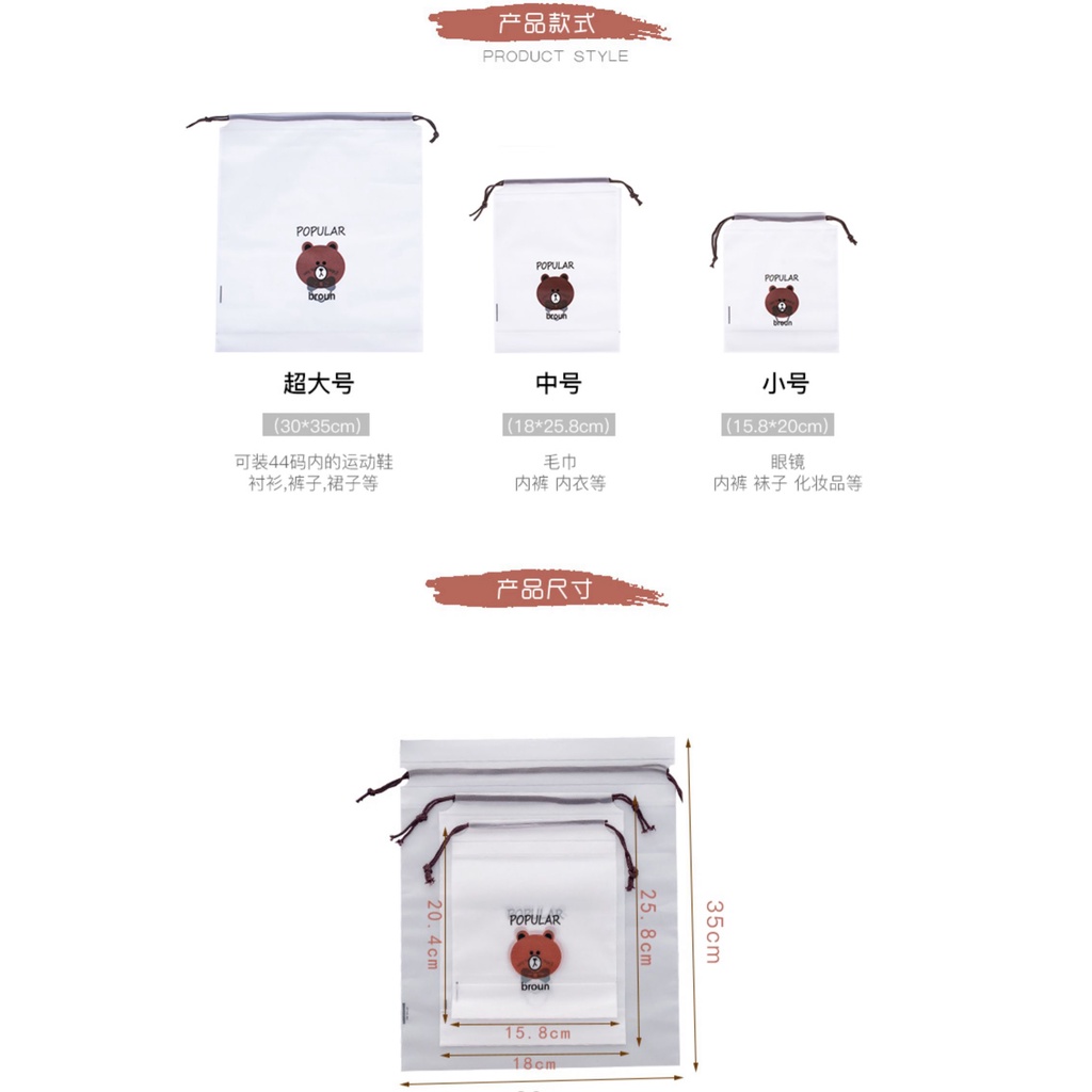 Túi Dây Rút Hình Gấu Chống Nước vinpihome.