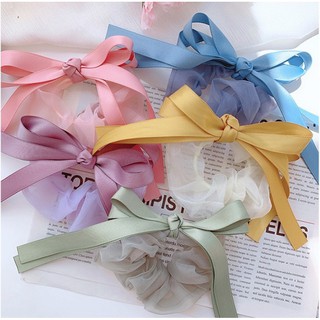 cột tóc vải scrunchies buộc tóc vải voan dây ri băngloại đẹp hot trend đáng iu