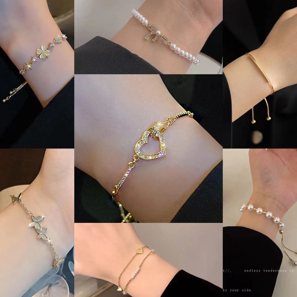 Vòng Tay Đính Đá zircon Đơn Giản Sang Trọng Phong Cách Hàn Quốc