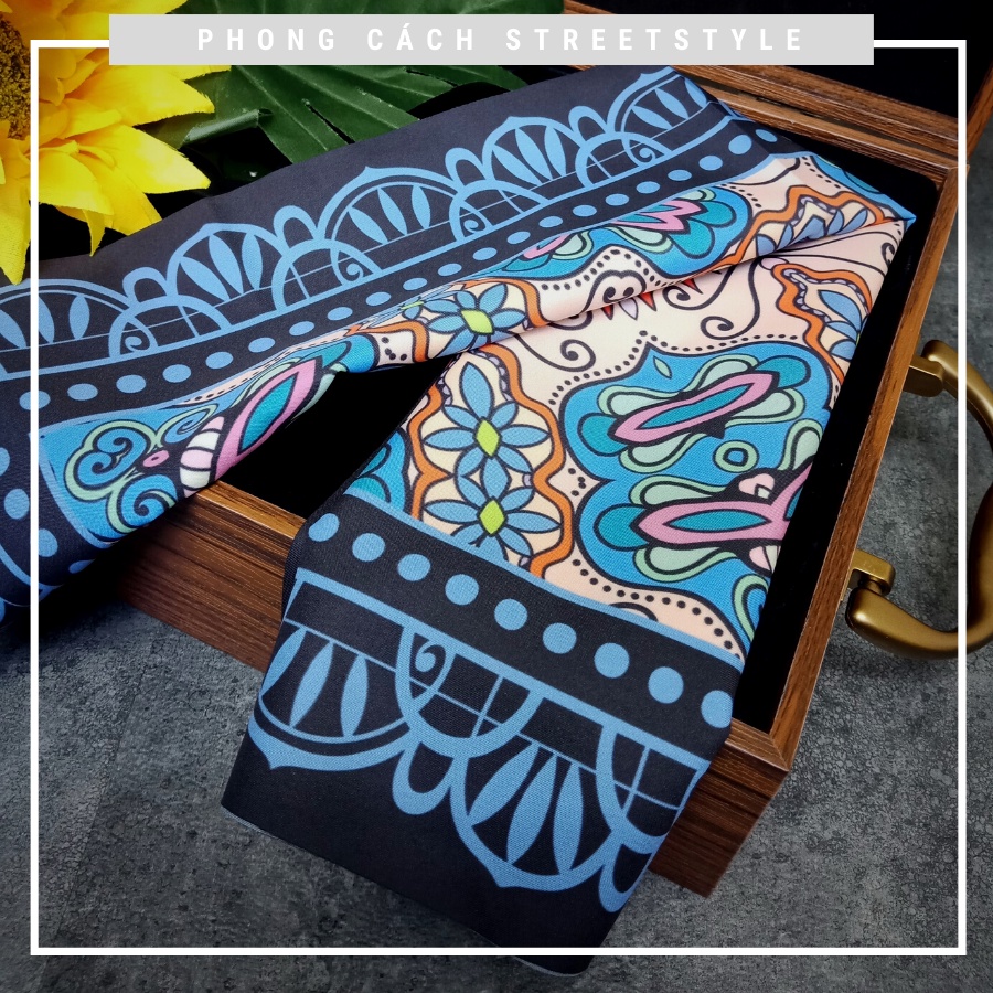 Khăn BANDANA lụa cao cấp phong cách streetstyle kích thước 60x60cm