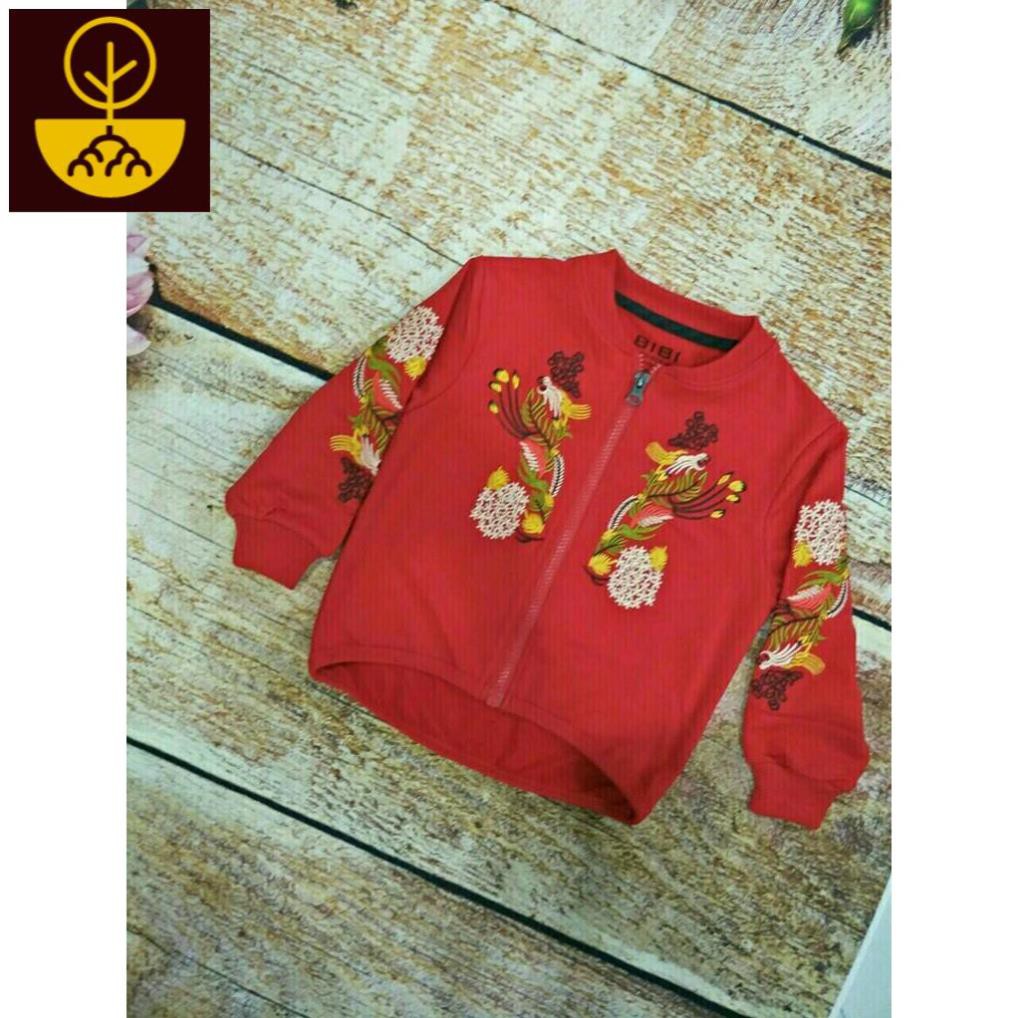 Áo khoác thêu họa tiết con Phụng cực đẹp dành cho Mẹ và Bé - Quần áo trẻ em - Mi Mi shop (Đỏ) (190330)