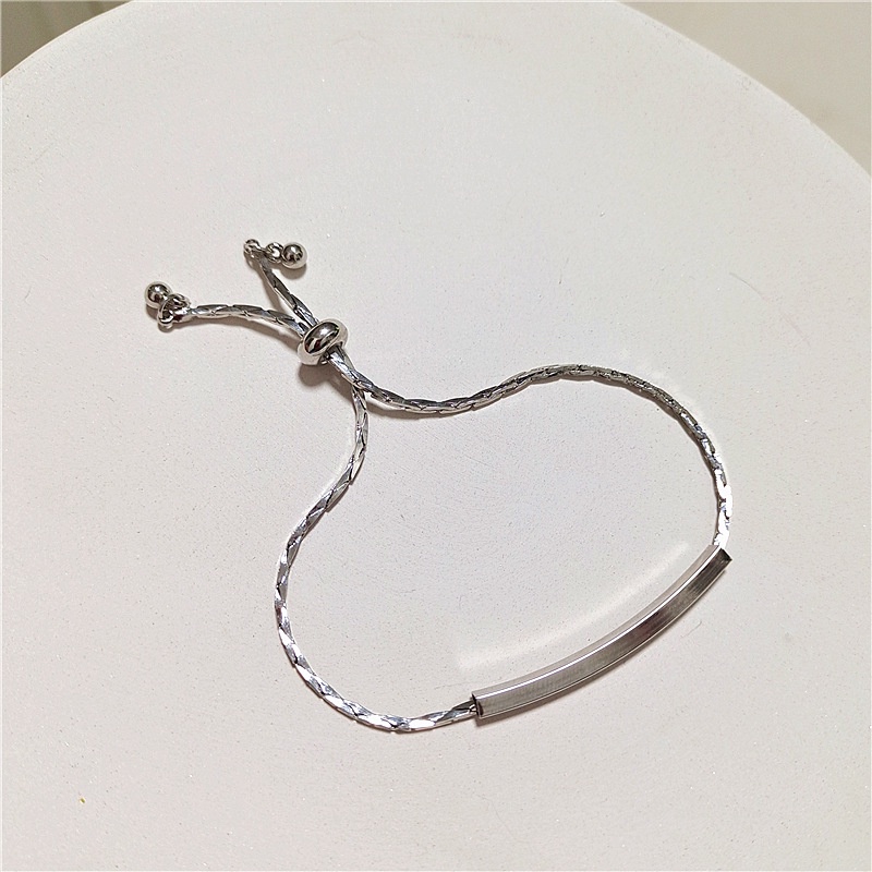 Vòng Tay Dây Xích Màu Vàng / Bạc Đơn Giản Thời Trang Hàn Quốc Có Thể Điều Chỉnh Cho Nữ