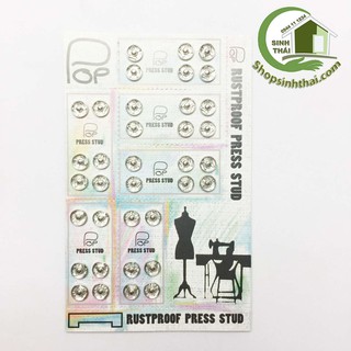Vỉ nút bóp quần áo,cúc bấm áo ,khuy bấm quần áo đính kết trang phục size 0.8cm