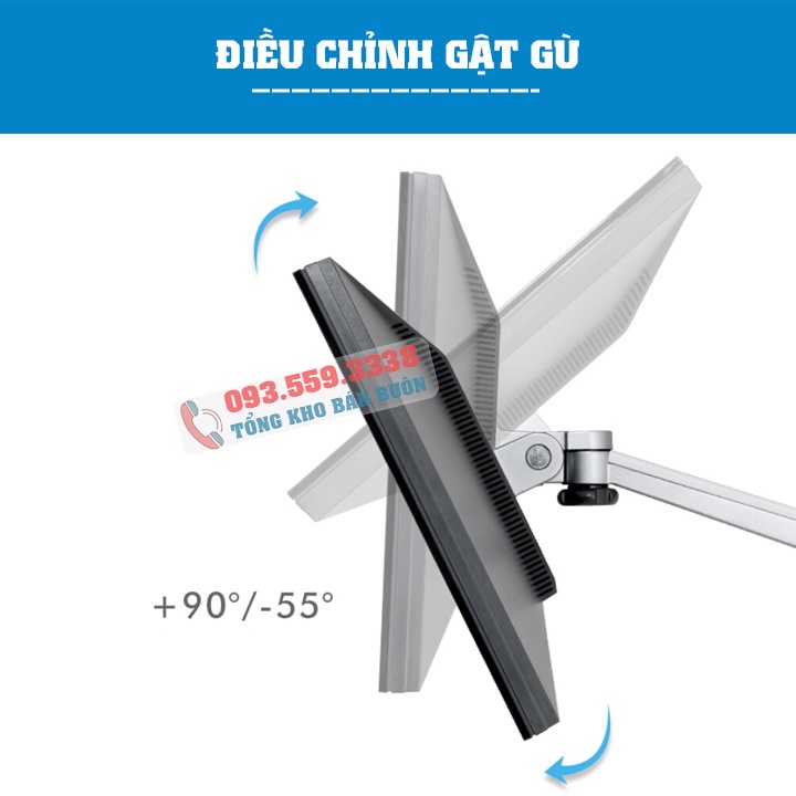Giá Treo Màn Hình Máy Tính OA 3S 17 - 27 - 29 - 32 inch / Tay Treo Màn Hình Gắn Bàn Hợp Kim Nhôm [ Cao Cấp Hơn NB F80 ]