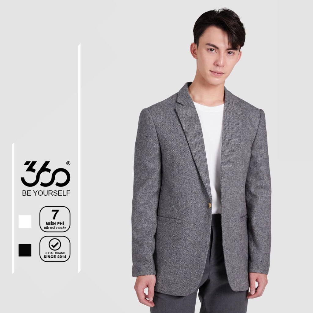 Áo khoác Blazer nam trẻ trung lịch lãm thương hiệu 360 Boutique chất dạ cao cấp - ABZTK303