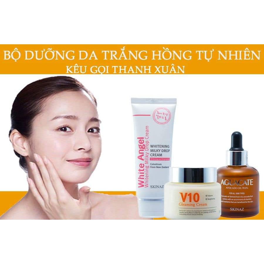 [Hàng Chính Hãng] - Combo Dưỡng Trắng Da Ngày Và Đêm Skinaz Hàn Quốc