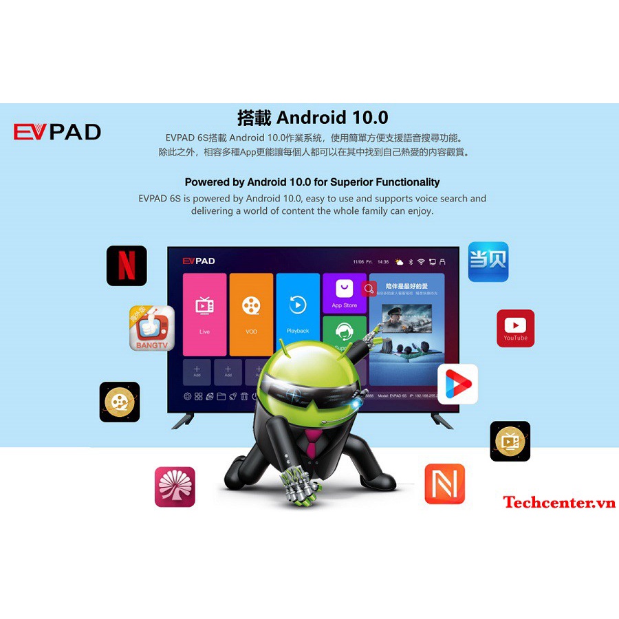 EVPAD 6S -  XEM TRUYỀN HÌNH  NHẬT ,HÀN, TRUNG, ĐÀI LOAN MIỄN PHÍ  -