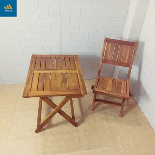 Bàn vuông gỗ xếp gọn Rovan ngồi cafe, trà chanh vỉa hè