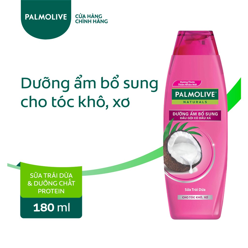 [Mã COSCOL150 giảm 8% đơn 150K] Dầu gội có dầu xả Palmolive Naturals suôn mượt và dưỡng ẩm thiên nhiên 180ml