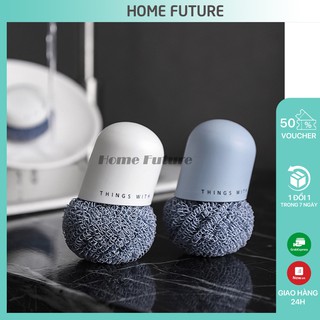 Miếng chà xoong nồi chén bát có tay cầm đánh bay vết bẩn, bảo vệ chảo chống dính, vệ sinh nhà tắm, nhà bếp sạch sẽ