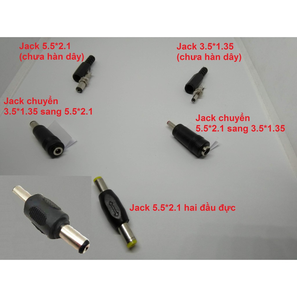 Đầu Jack DC 5.5x2.1mm / 3.5x1.35mm (jack đực)