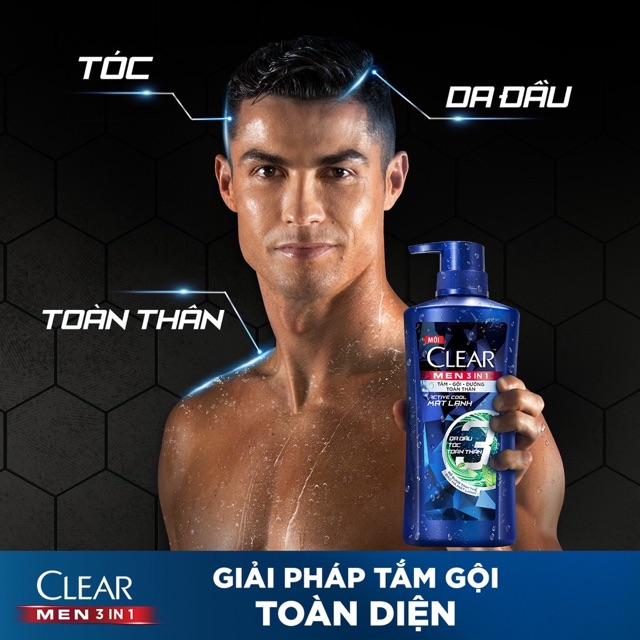 ✅ Chính hãng Dầu tắm gội Clear Men 3 IN 1  630g( Tắm + gội + dưỡng)