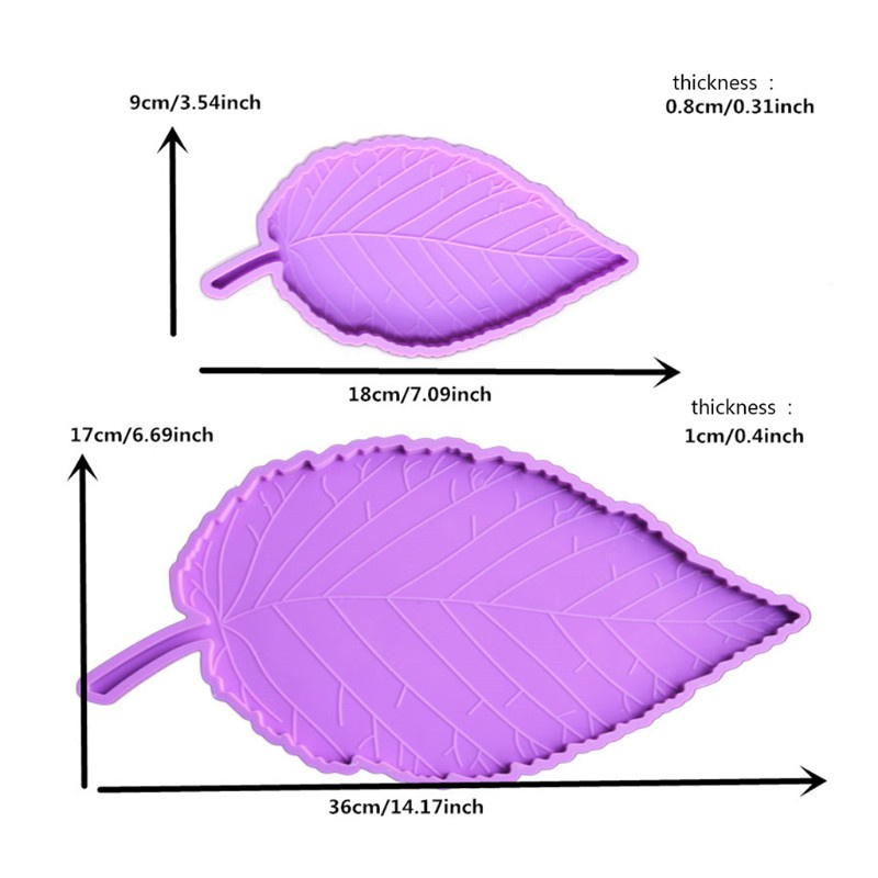 JLOVE Large Leaf Tray Coaster Molds Silicone Leaves Coasters Bowl Mat Resin Casting Molds Maple Leaf Silicone Molds Craft