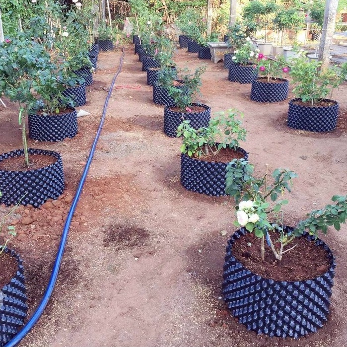 Bầu ươm cây V6 cao 50cm loại dày  nhựa bầu cây - kèm bộ vít bắt