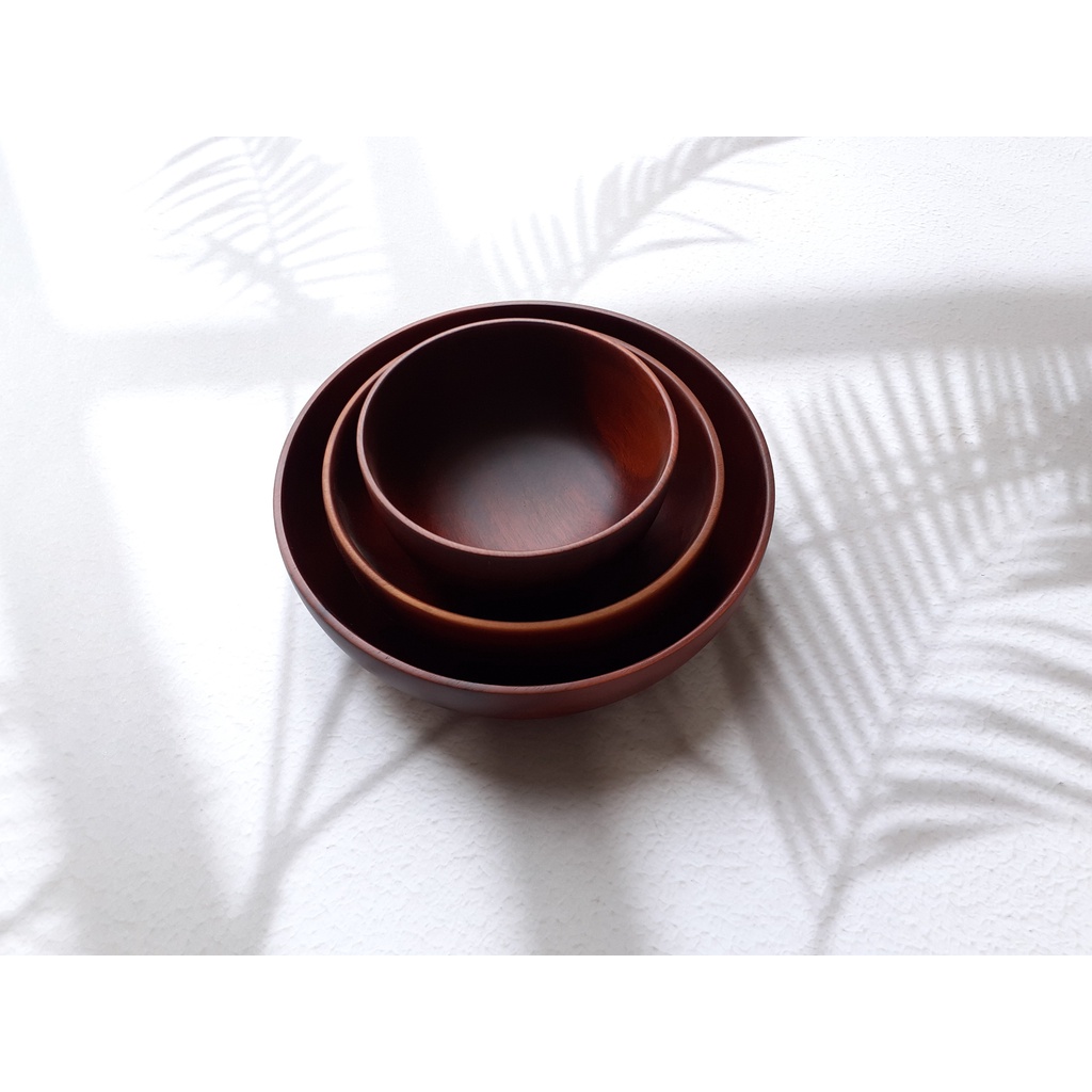 Bát gỗ, tô gỗ đựng salad màu Nâu đỏ đẹp VITRAPRO