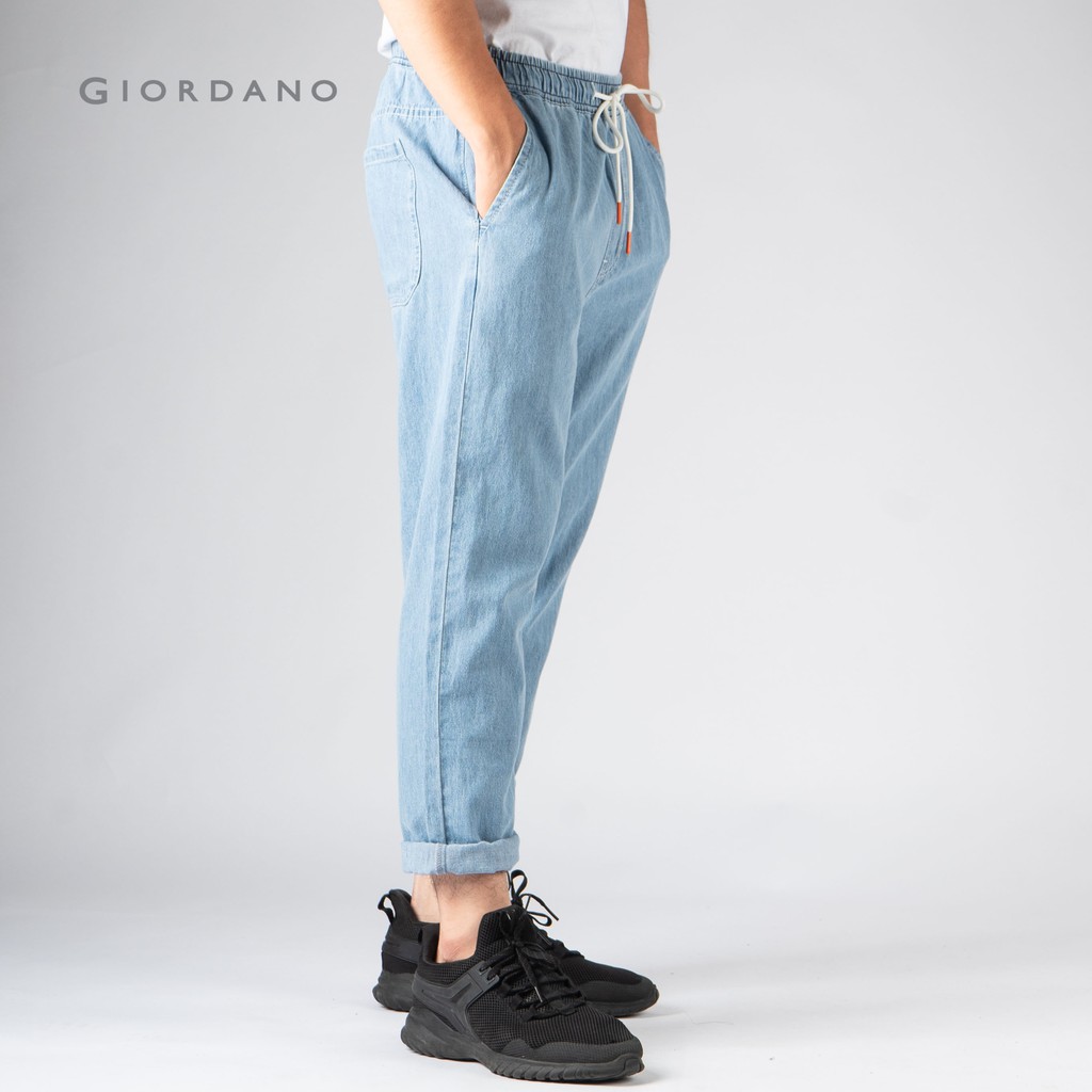 Quần Lửng Cotton/Denim Lưng Chun Giordano 01129208 | BigBuy360 - bigbuy360.vn
