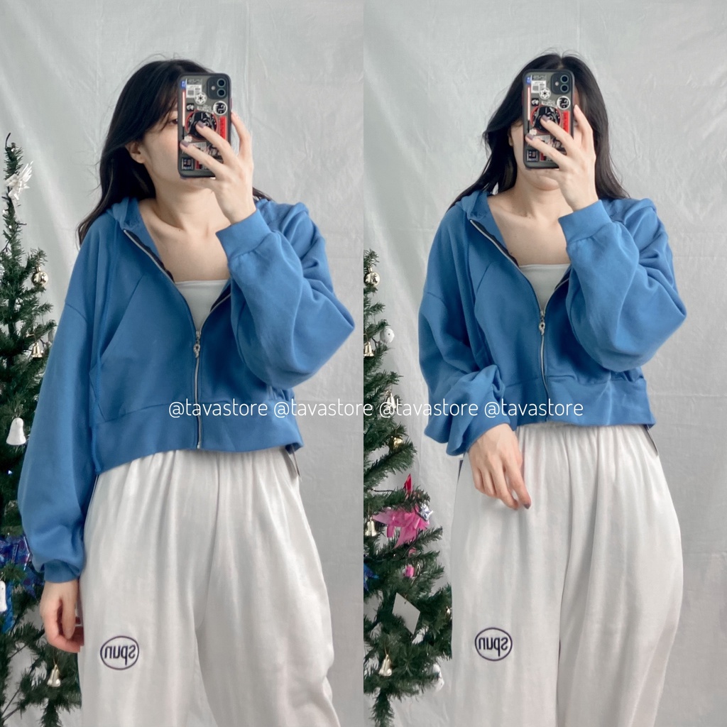 Áo khoác croptop da cá 3M