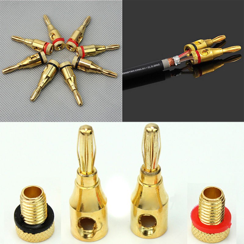 Jack bắp chuối cắm loa mạ vàng cao cấp, chống ăn mòn, zắc loa bắp chuối / Đơn vị tính theo cặp