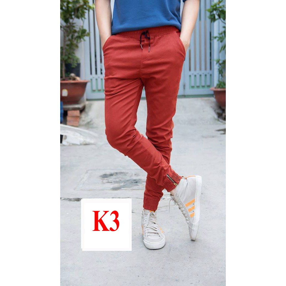 QUẦN JOGGER KAKI CO GIẢN, KHÓA ZIP CÁ TÍNH