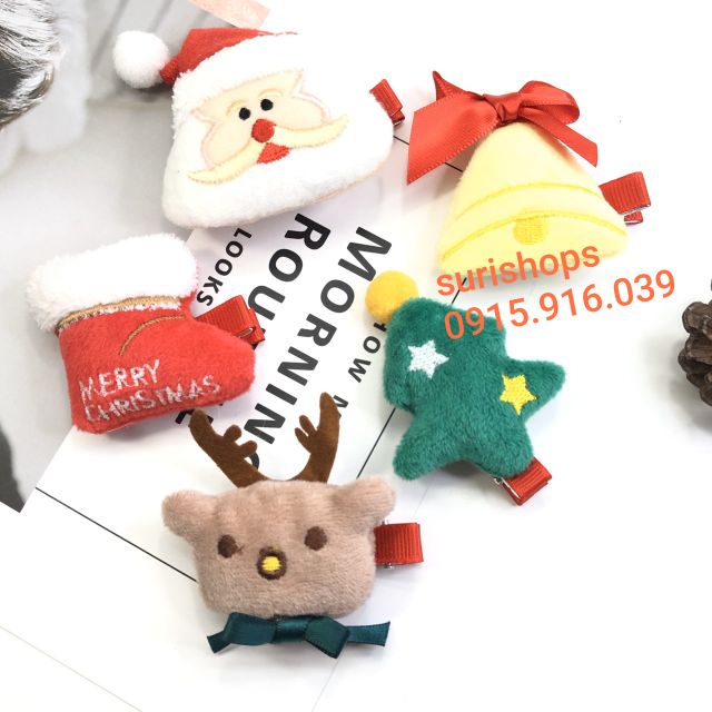 kẹp tóc dành cho giáng sinh, kẹp bông