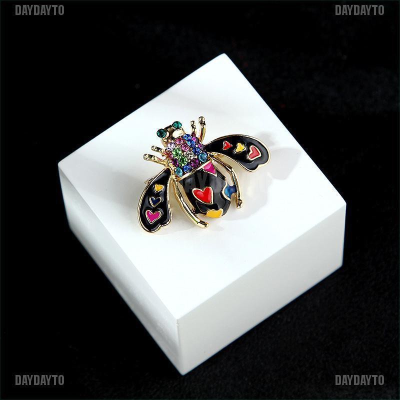Ghim Cài Áo Hình Chú Ong Trái Tim Pha Lê Thời Trang