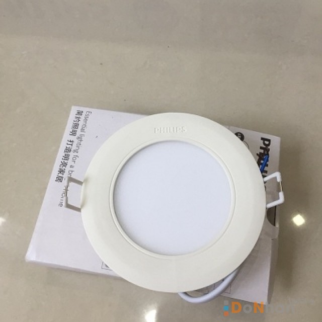 Đèn Downlight tròn Philips mỏng 59521 9W, 600lm, Lỗ cắt 100mm, Kt 120x25mm, 3000k/6500k Ánh sáng Trắng- Vàng