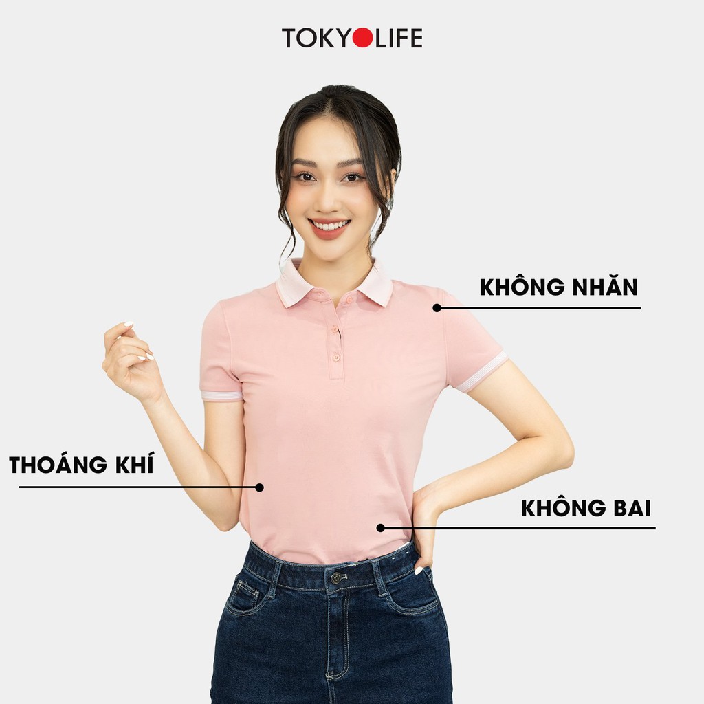 Áo Polo TOKYOLIFE Nữ phối cổ len màu sắc xinh yêu N9POL003I