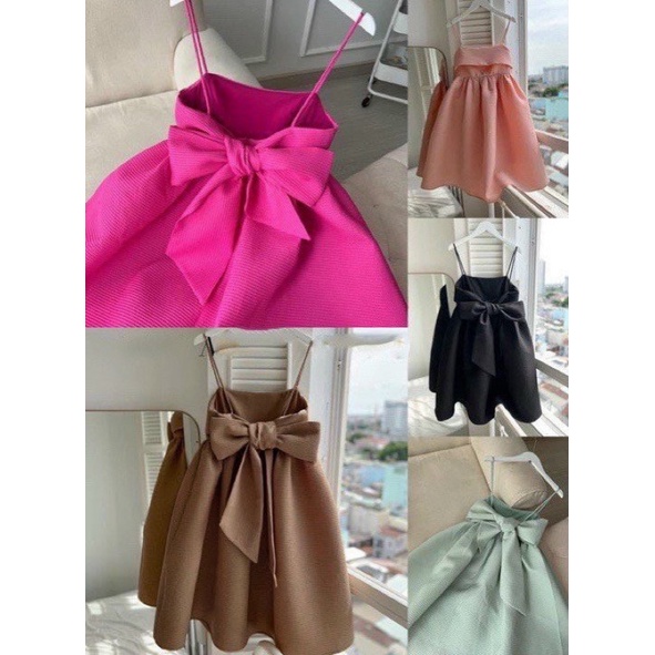 Đầm Babydoll 2 Dây Nơ Bigsize 50kg Đến 100kg (M/L/XL/XXL)(Đầm Tết)