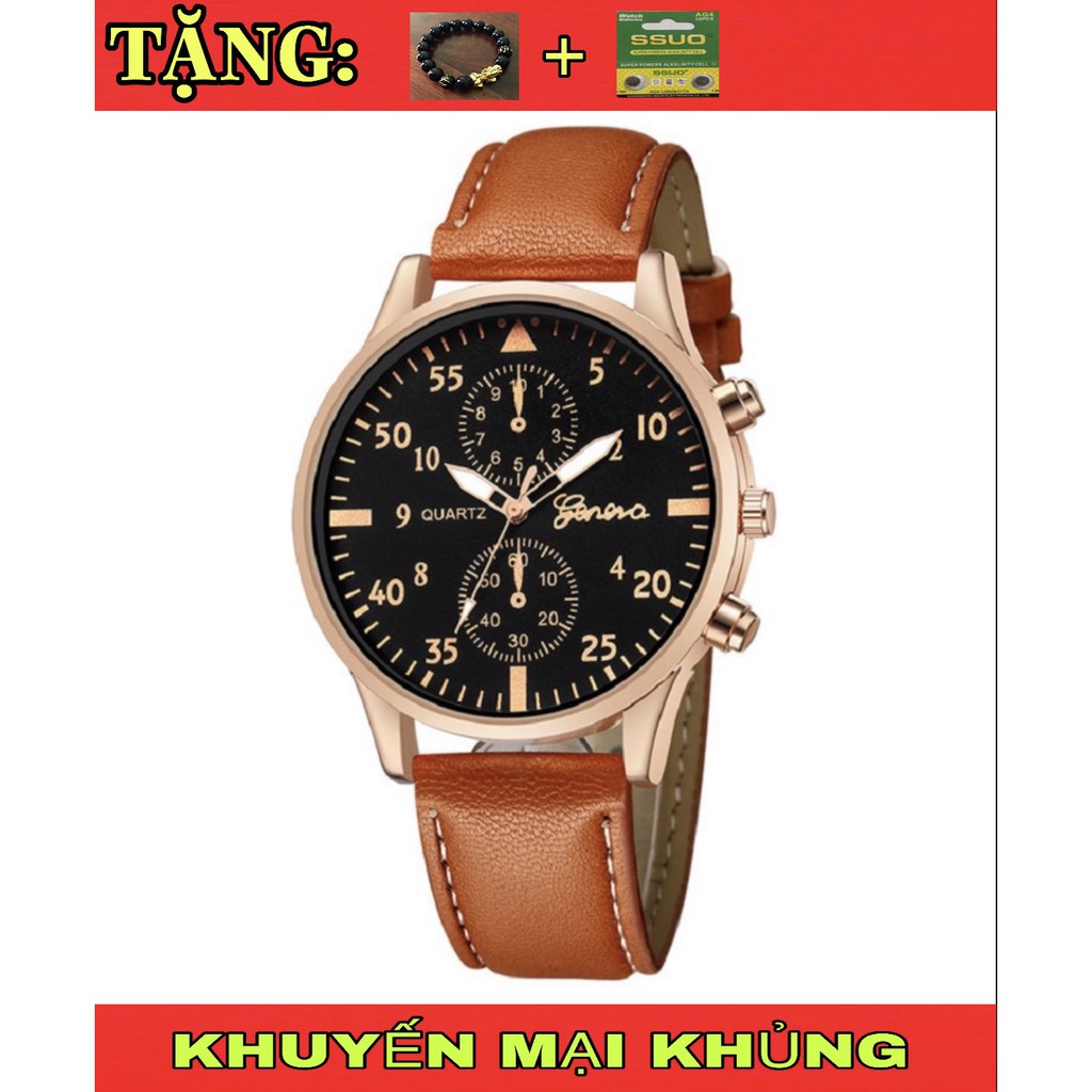ĐỘC_QUYỀN_Đồng Hồ Nam GENEVA Thể Thao Dây Da Cao Cấp Nam Tính