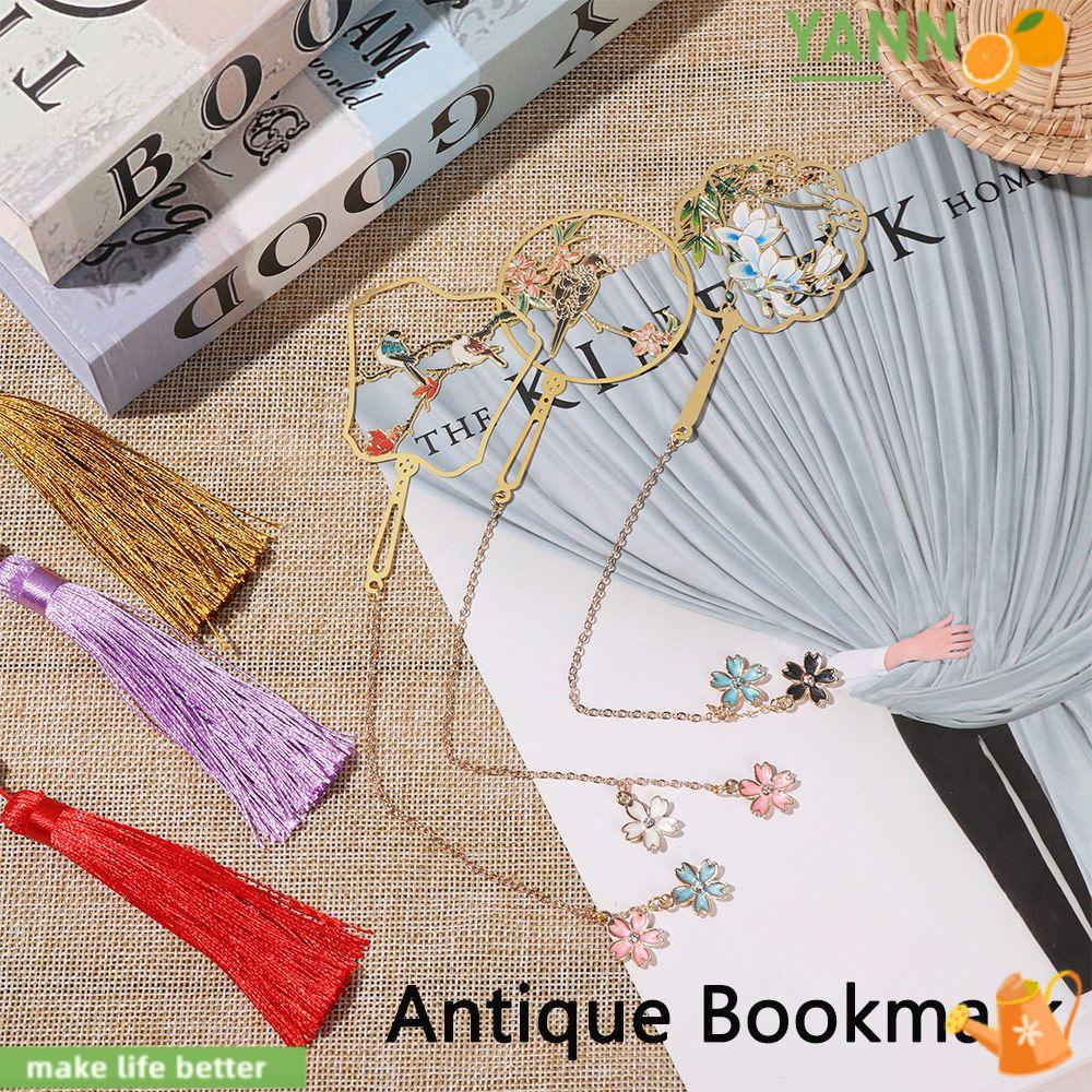 Yan1 Bookmark Đánh Dấu Sách Bằng Đồng Thau Phong Cách Trung Hoa Cổ Điển