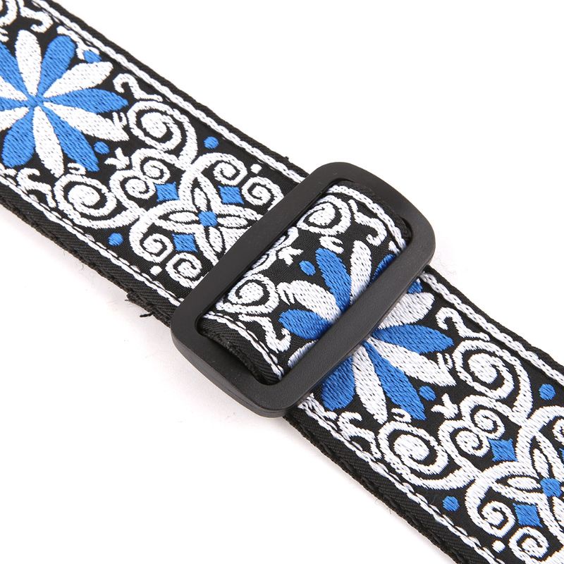 Dây Đeo Đàn Guitar Điện Acoustic Đan Bằng Vải Thêu Họa Tiết Hoa Cổ Điển