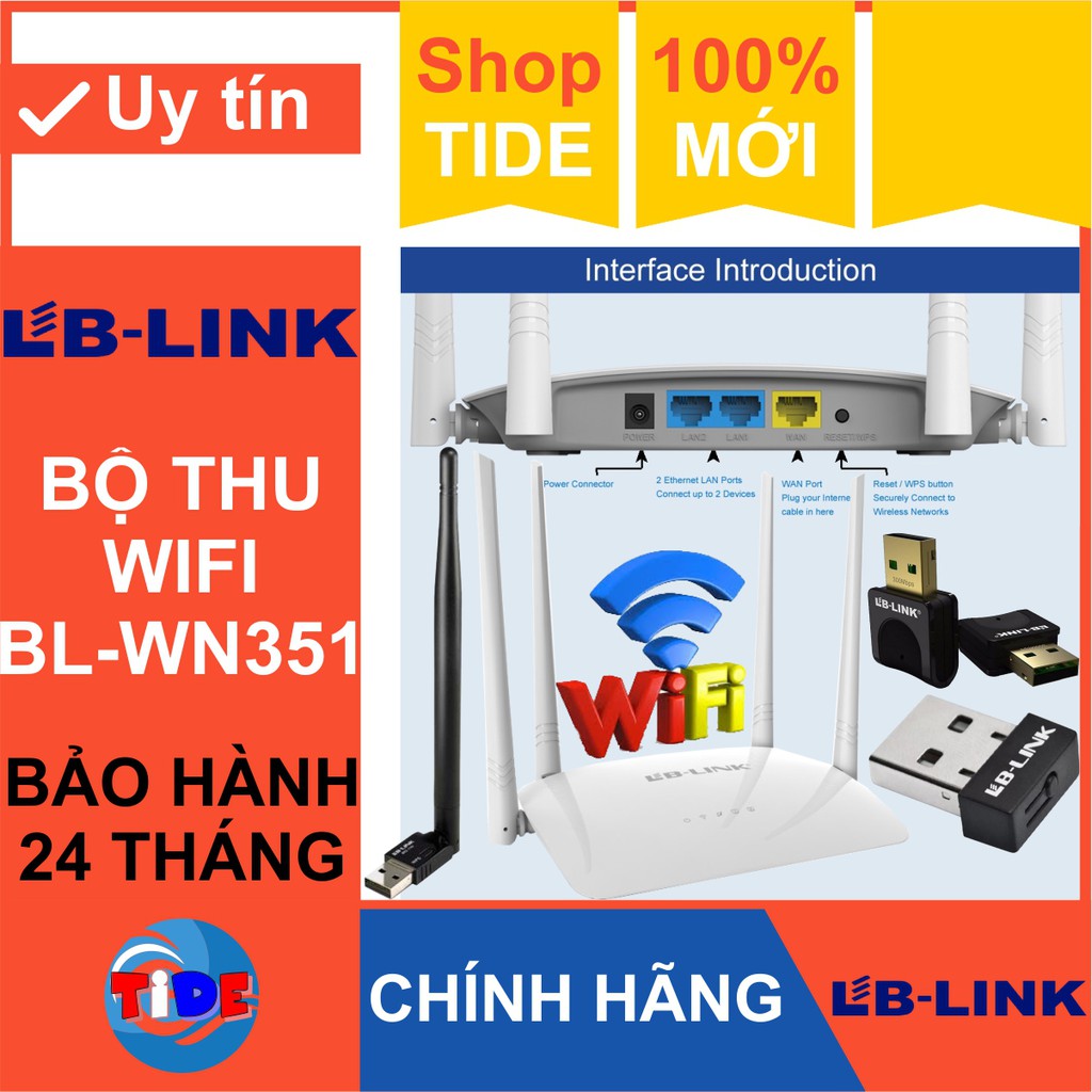 Bộ thu và bộ phát Wifi cho máy tính bàn, laptop Chính hãng LBLink – Bảo hành 24 tháng – WR450H / WN151 / WN155A / WN351