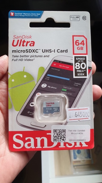 Thẻ nhớ Ultra SDXC UHS-1 80MB/s